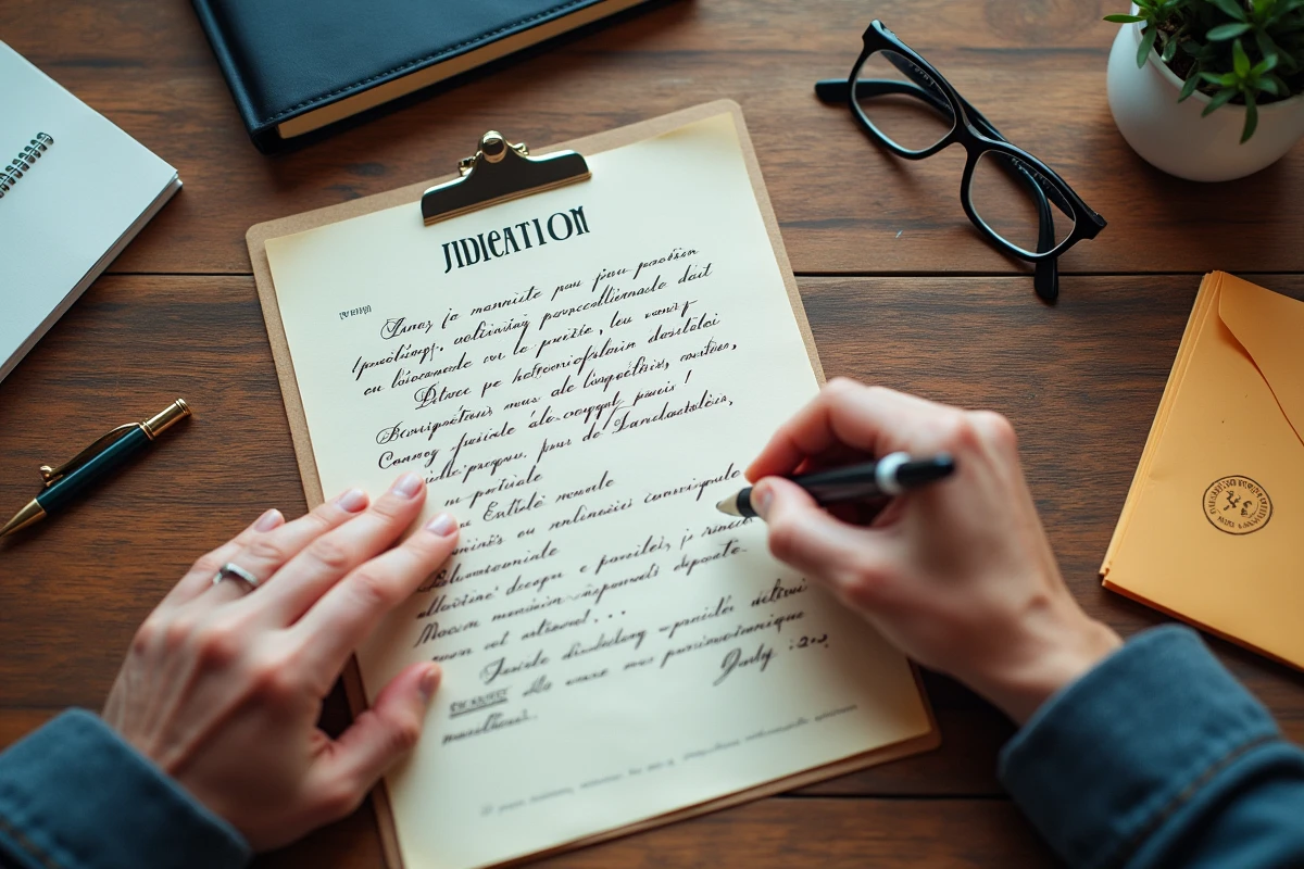 Gros plan sur un formulaire de déclaration de don manuel signé à la plume sur un bureau en bois, avec les mains d'une personne âgée, illustrant la démarche fiscale pour prouver l'intention libérale après 80 ans.