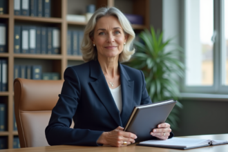 Femme dapproche professionnelle avec dossier de retraite